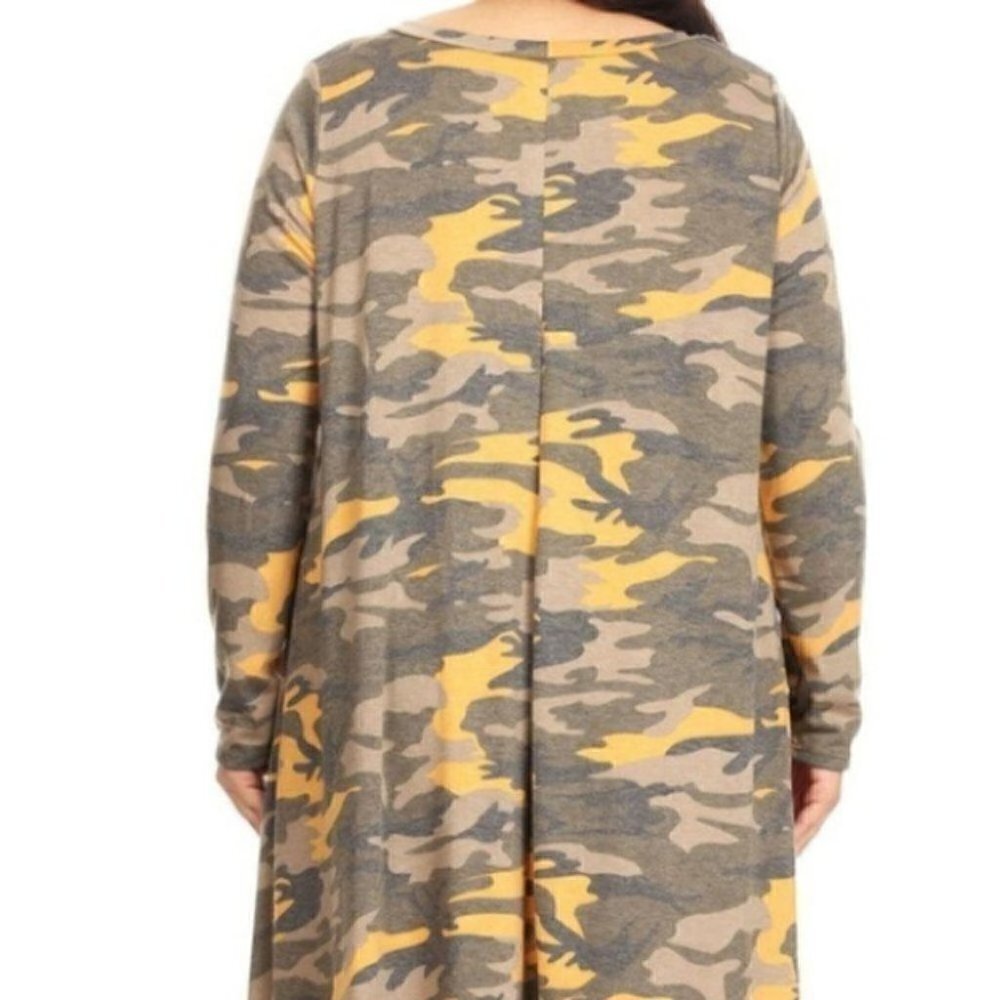 Army Print Tunic Plus Size Dress - Picture 3 of 4
